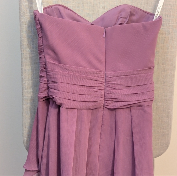 David's Bridal Dusty Rose Ruched Strapless Gown for Wedding Party - size 0 BNWOT - Picture 7 of 7